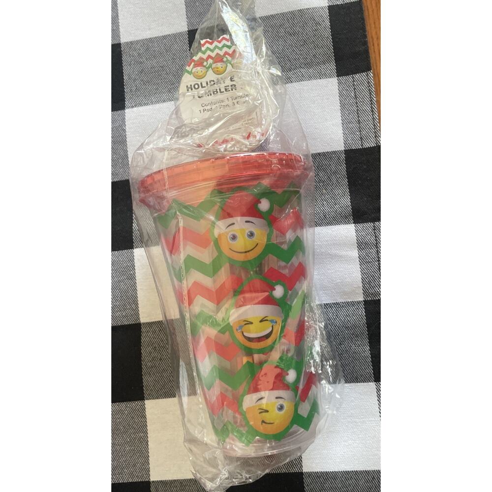 Emoji Tumbler Holiday Yellow Tumbler Set With Lid